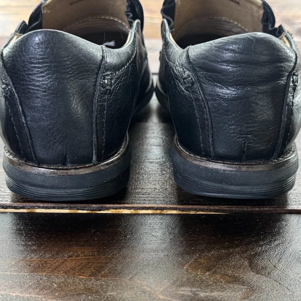 De La Rentis Black Pebble Grain Leather Slip On‎ Loafers #AC-1103 Men's Size 9 M